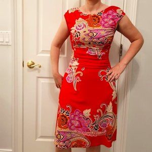 Orange/Red Floral Summer Dress